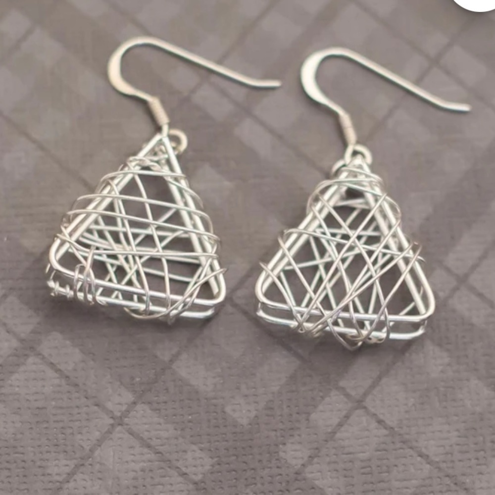 🍒Opulenza Silver Wire Wrapped Earrings🍒